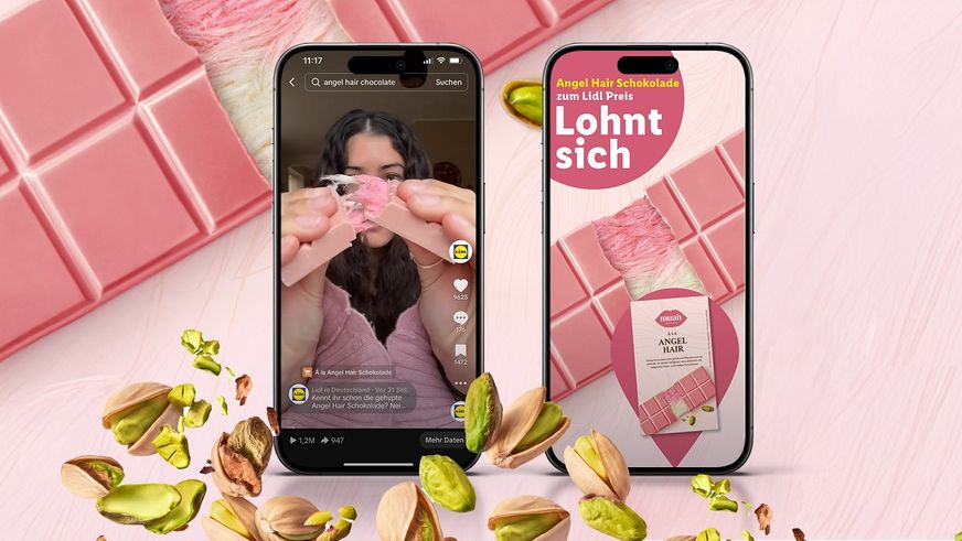 Angel Hair Schokolade in limitierter Edition ab nächster Woche bei Lidl erhältlich. Schokotrend ab sofort exklusiv über TikTok einkaufen.