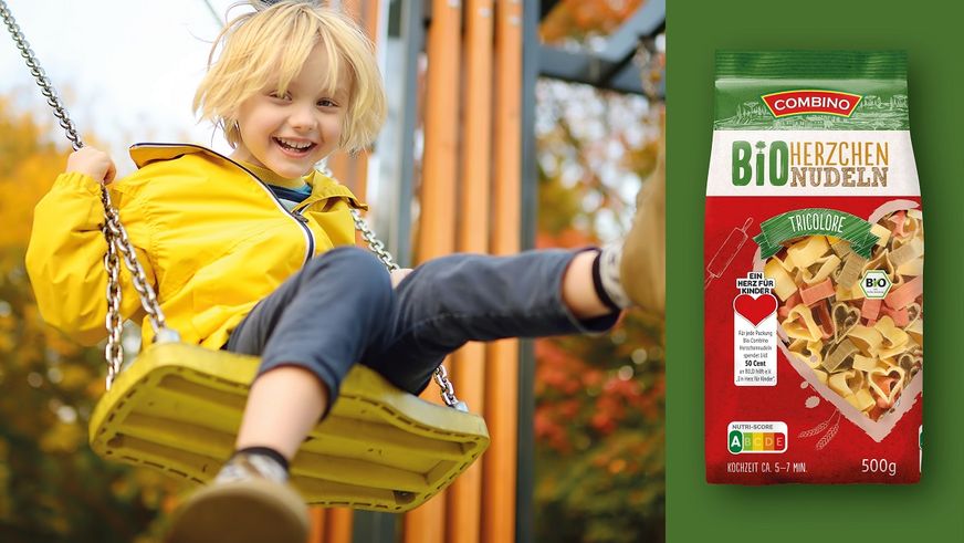 Bio-Nudeln von Herzen: Lidl unterstützt „Ein Herz für Kinder“
