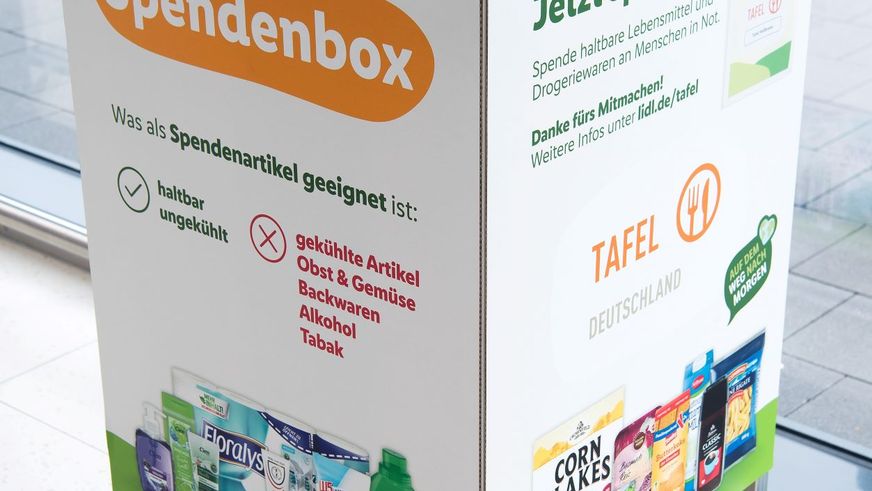 Neue Lidl-Spendenbox zugunsten der Tafeln in Deutschland