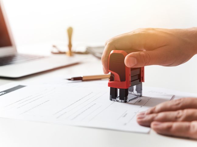 Formulare die gestempelt werden