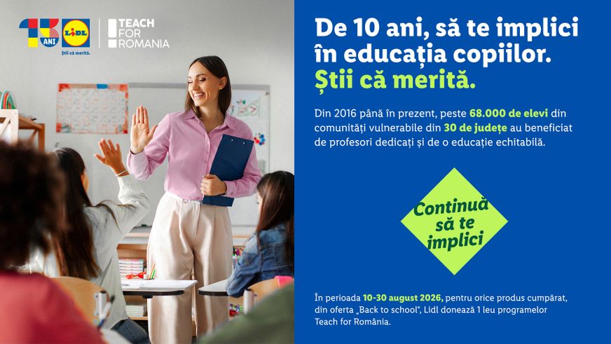 „Back to school” la Lidl România: fiecare produs pentru școală achiziționat susține educația copiilor din comunități vulnerabile