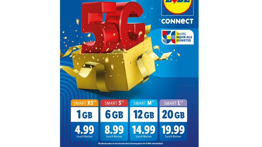 Lidl Connect bietet 5G für ein schnelleres Surferlebnis mit höherem Datenvolumen