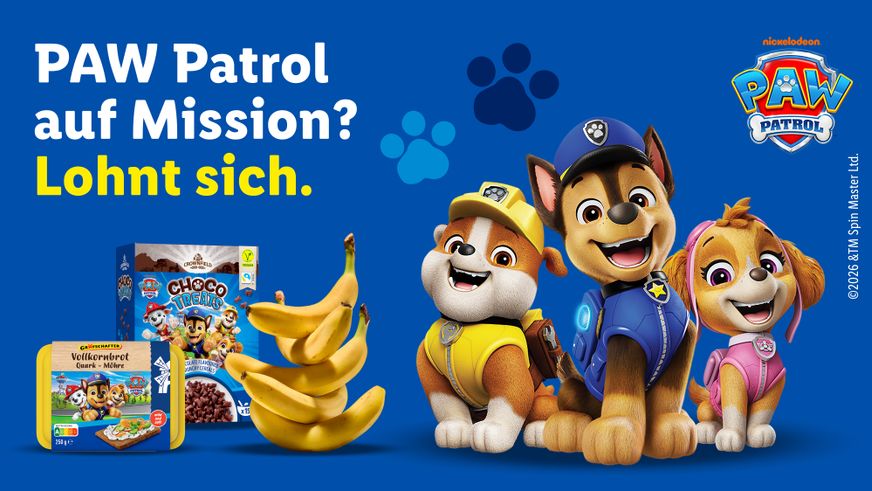 Lidl setzt neue Maßstäbe im Kindermarketing: PAW Patrol® Kooperation ausschließlich für Eigenmarkenprodukte nach WHO-Nährwertkriterien