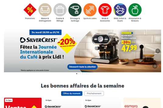 La boutique en ligne Lidl.fr