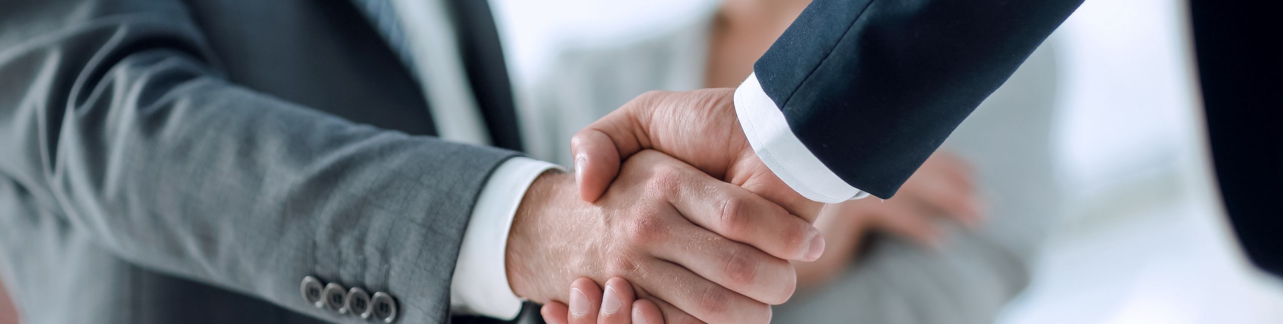 Nahaufnahme des Händedrucks von Geschäftspartnern