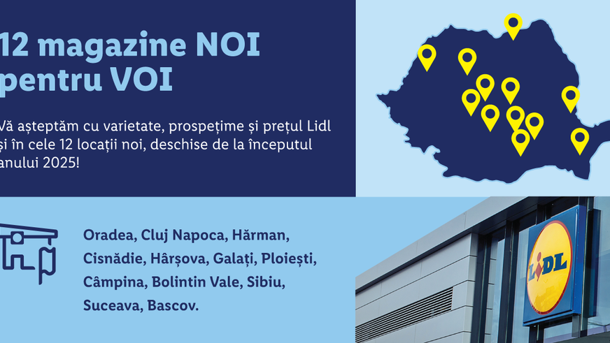 În primele două luni ale lui 2025, Lidl România a creat peste 250 de locuri de muncă la nivel național, prin inaugurarea a 12 magazine noi. Retailerul va mai deschide încă 25 de magazine până la finalul anului 2025