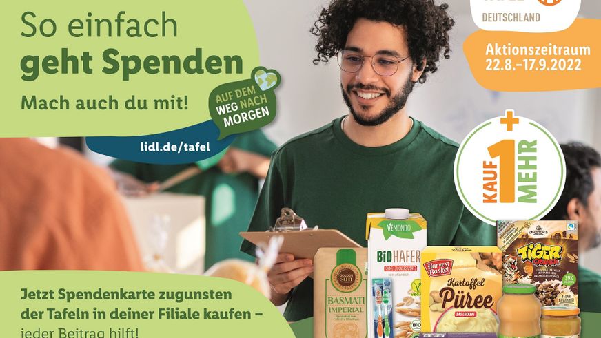 An die Tafeln spenden und gemeinsam Gutes tun: Lidl startet 4. bundesweite „Kauf-1-mehr“-Aktion | Foto: Lidl