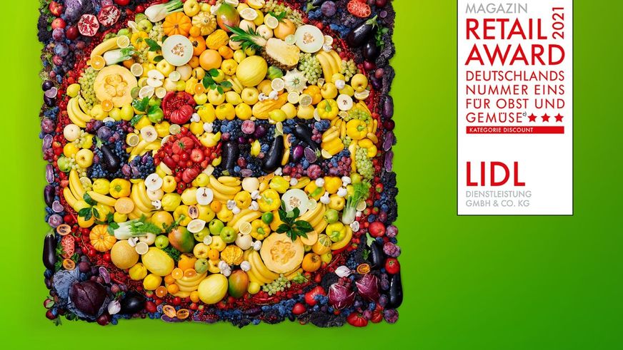 Lidl ist Deutschlands Nummer 1 bei Obst und Gemüse in der Kategorie "Discount" und erhält zum fünften Mal den "Fruchthandel Magazin Retail Award". | Foto: Lidl